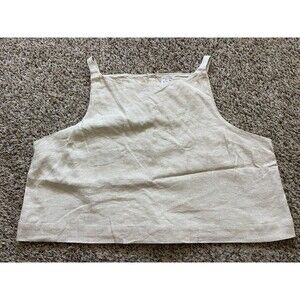 Gap Top Womens XXL Square Neck Four Back Button Linen Blend NEW